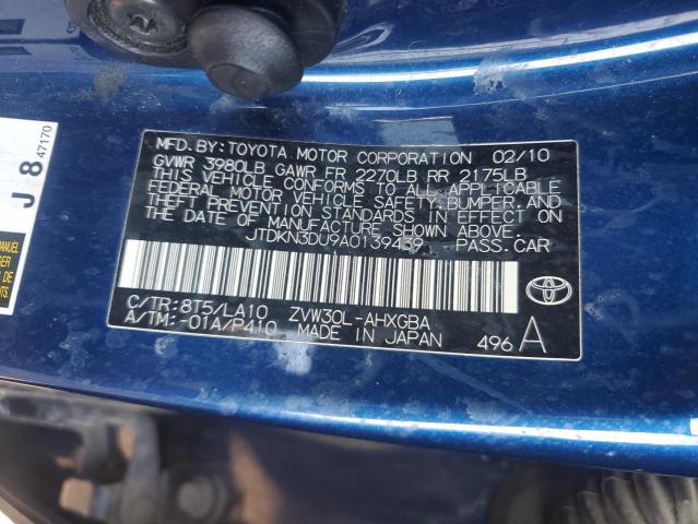 Aukcja sprzedaży 2010 Toyota Prius, vin: JTDKN3DU9A0139439, numer aukcji: 37781324