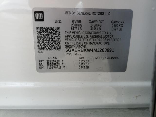2021 Buick Enclave Essence მანქანა იყიდება აუქციონზე, vin: 5GAERBKW4MJ263991, აუქციონის ნომერი: 38368864