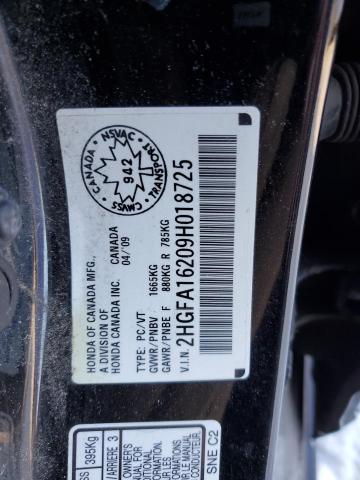 Продаж на аукціоні авто 2009 Honda Civic Dx, vin: 2HGFA16209H018725, номер лоту: 37799964