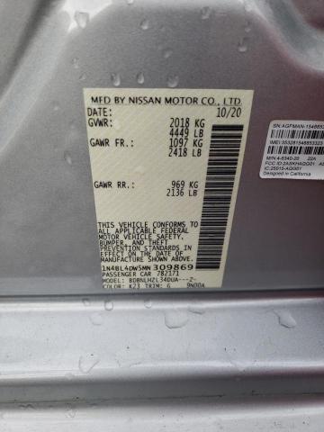 Продажа на аукционе авто 2021 Nissan Altima Sv, vin: 1N4BL4DW5MN309869, номер лота: 37349834