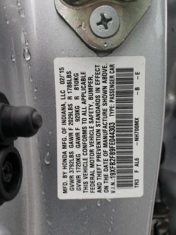 Продажа на аукционе авто 2015 Honda Civic Ex, vin: 19XFB2F89FE044303, номер лота: 80996873