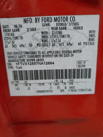 Продаж на аукціоні авто 2007 Ford F150, vin: 1FTVX12557NA12884, номер лоту: 39121404
