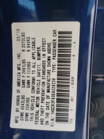 Aukcja sprzedaży 2014 Honda Accord Exl, vin: 1HGCR3F80EA028238, numer aukcji: 38170754