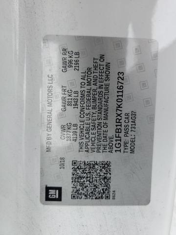 38561124 :رقم المزاد ، 1G1FB1RX7K0116723 vin ، 2019 Chevrolet Camaro Ls مزاد بيع