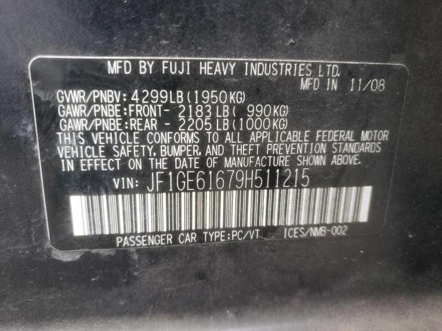 Aukcja sprzedaży 2009 Subaru Impreza 2.5i, vin: JF1GE61679H511215, numer aukcji: 39708324
