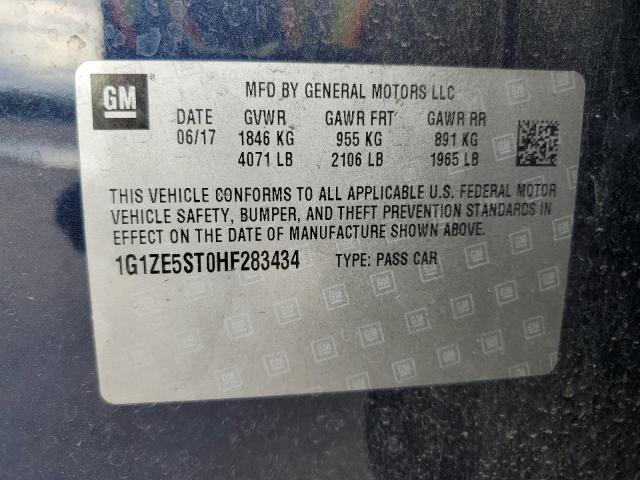Auction sale of the 2017 Chevrolet Malibu Lt, vin: 1G1ZE5ST0HF283434, lot number: 38113694