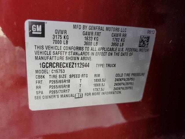 2014 Chevrolet Silverado C1500 Lt მანქანა იყიდება აუქციონზე, vin: 1GCRCRECXEZ112944, აუქციონის ნომერი: 38636624