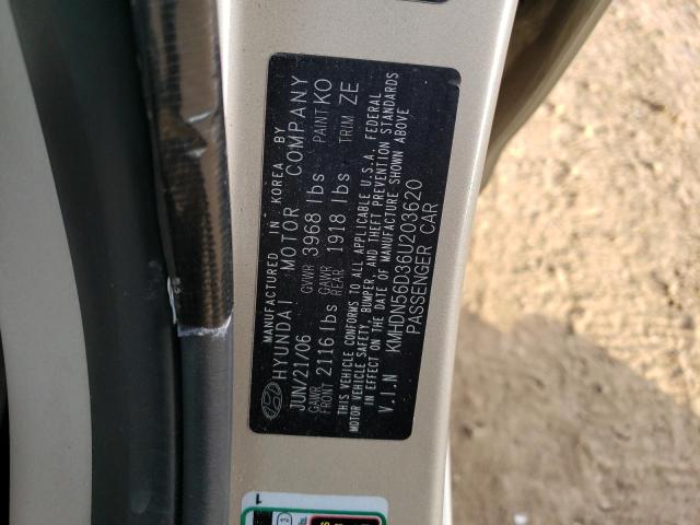 Продаж на аукціоні авто 2006 Hyundai Elantra Gls, vin: KMHDN56D36U203620, номер лоту: 36896244