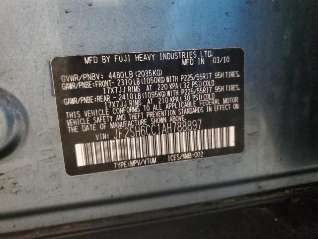 2010 Subaru Forester 2.5x Premium მანქანა იყიდება აუქციონზე, vin: JF2SH6CC1AH788897, აუქციონის ნომერი: 40067224