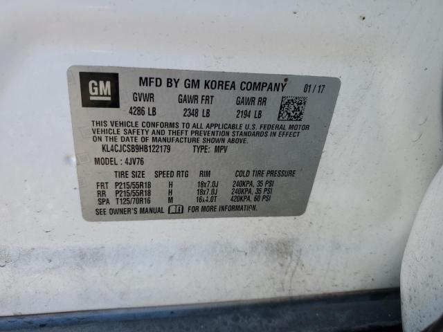 2017 Buick Encore Essence მანქანა იყიდება აუქციონზე, vin: KL4CJCSB9HB122179, აუქციონის ნომერი: 82755793