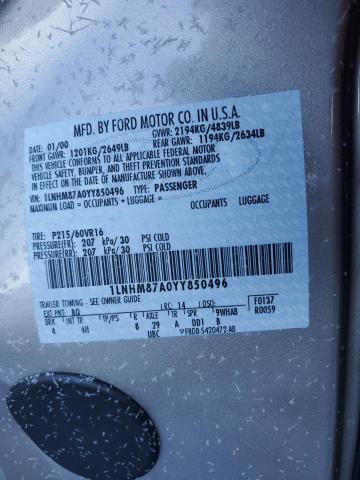 Auction sale of the 2000 Lincoln Ls, vin: 1LNHM87A0YY850496, lot number: 38592964