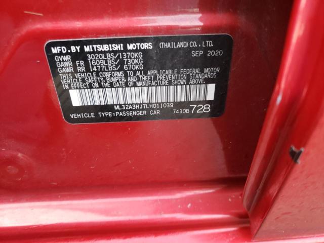 Aukcja sprzedaży 2020 Mitsubishi Mirage Es, vin: ML32A3HJ7LH011039, numer aukcji: 37053384