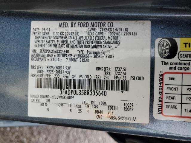 Aukcja sprzedaży 2011 Ford Fusion Hybrid, vin: 3FADP0L35BR335640, numer aukcji: 37204474