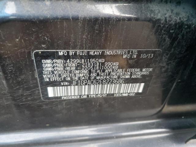 2014 Subaru Impreza Premium მანქანა იყიდება აუქციონზე, vin: JF1GPAC62E8223686, აუქციონის ნომერი: 81985243