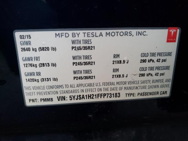 Aukcja sprzedaży 2015 Tesla Model S 85d, vin: 5YJSA1H21FFP73183, numer aukcji: 38560984