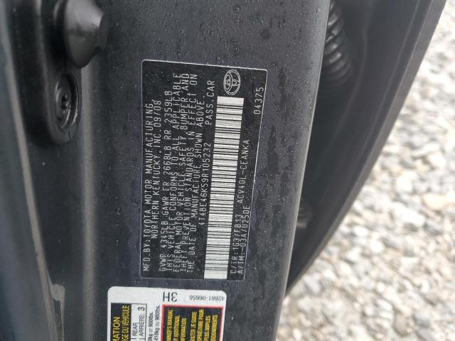 Aukcja sprzedaży 2009 Toyota Camry Base, vin: 4T4BE46K59R105232, numer aukcji: 39981974
