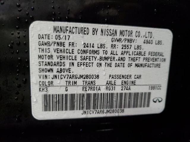Продажа на аукционе авто 2018 Infiniti Q50 Pure, vin: JN1CV7AR6JM280038, номер лота: 37737294