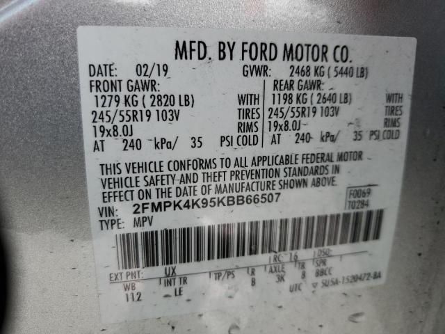 Продаж на аукціоні авто 2019 Ford Edge, vin: 2FMPK4K95KBB66507, номер лоту: 42248555