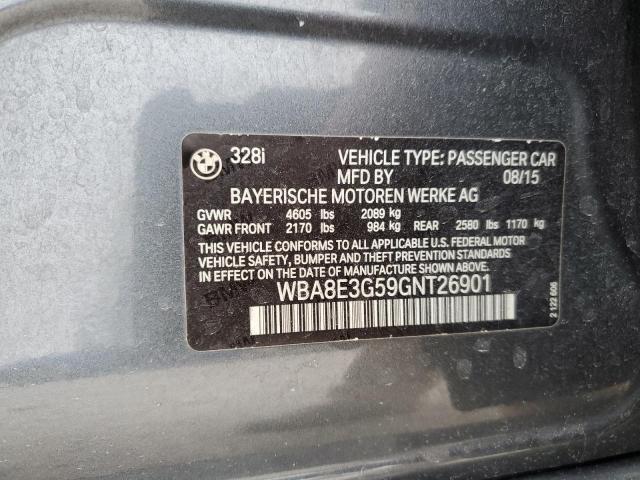 88537255 :رقم المزاد ، WBA8E3G59GNT26901 vin ، 2016 Bmw 328 مزاد بيع