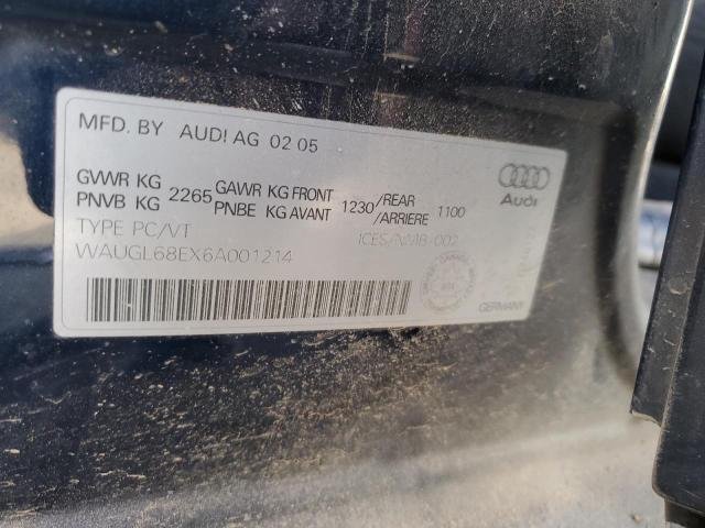 Aukcja sprzedaży 2006 Audi S4 Quattro, vin: WAUGL68EX6A001214, numer aukcji: 88654205