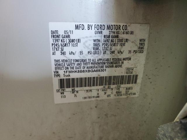 88797965 :رقم المزاد ، 1FMHK8B8XBGA69301 vin ، 2011 Ford Explorer مزاد بيع