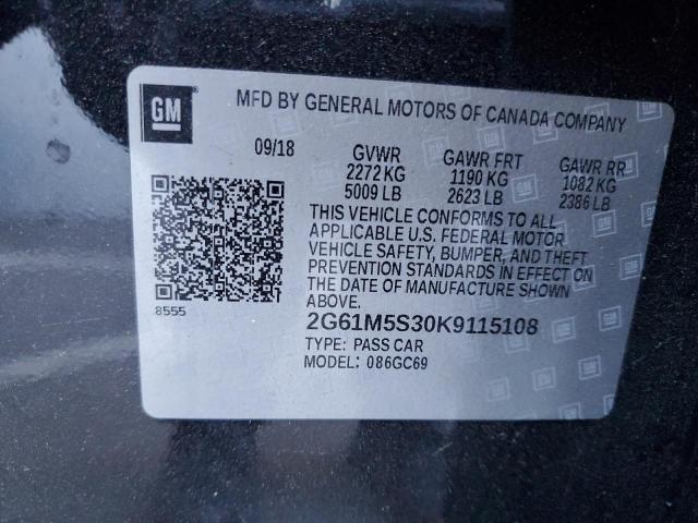 88798985 :رقم المزاد ، 2G61M5S30K9115108 vin ، 2019 Cadillac Xts Luxury مزاد بيع