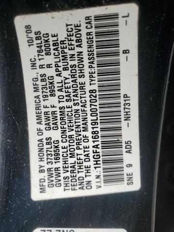 Продаж на аукціоні авто 2009 Honda Civic Ex, vin: 1HGFA16819L007028, номер лоту: 41689165