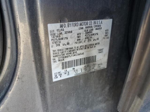 88259745 :رقم المزاد ، 1FTRW07L73KC56540 vin ، 2003 Ford F150 مزاد بيع