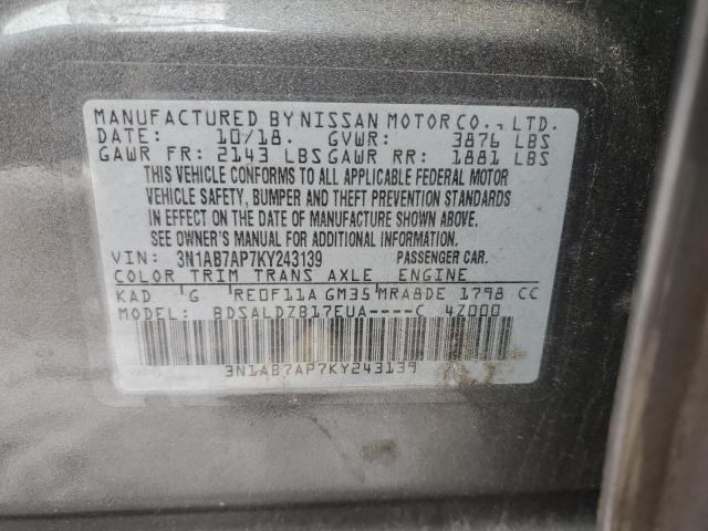 Aukcja sprzedaży 2019 Nissan Sentra, vin: 3N1AB7AP7KY243139, numer aukcji: 87767575