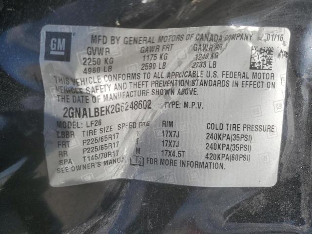 Aukcja sprzedaży 2016 Chevrolet Equinox, vin: 2GNALBEK2G6248602, numer aukcji: 42245335