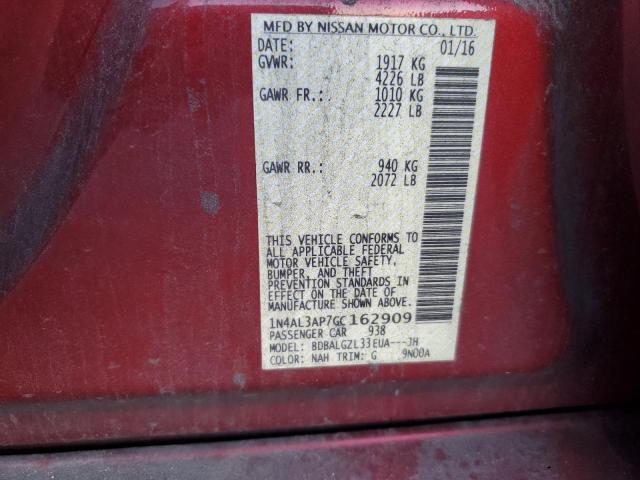 2016 Nissan Altima მანქანა იყიდება აუქციონზე, vin: 1N4AL3AP7GC162909, აუქციონის ნომერი: 89167935