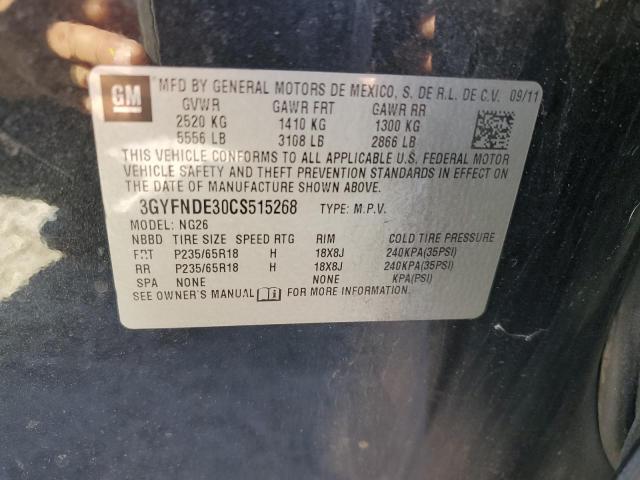 2012 Cadillac Srx მანქანა იყიდება აუქციონზე, vin: 3GYFNDE30CS515268, აუქციონის ნომერი: 86448514