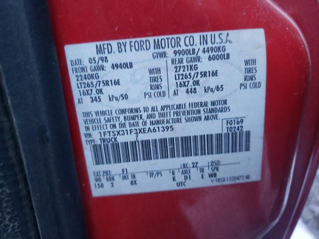 82094614 :رقم المزاد ، 1FTSX31F3XEA61395 vin ، 1999 Ford F350 مزاد بيع