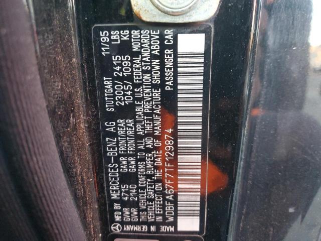 86351774 :رقم المزاد ، WDBFA67F7TF129874 vin ، 1996 Mercedes-benz Sl مزاد بيع