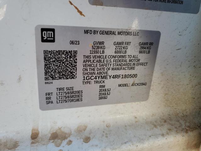 Продаж на аукціоні авто 2024 Chevrolet Silverado, vin: 1GC4YMEY4RF180500, номер лоту: 47978176