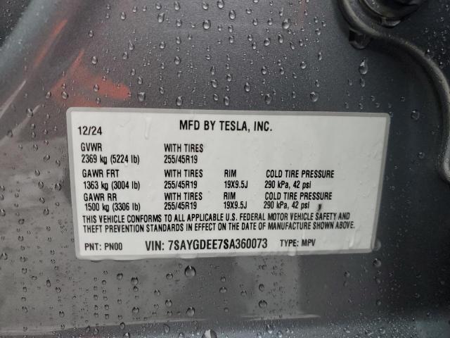 Aukcja sprzedaży 2025 Tesla Model Y, vin: 7SAYGDEE7SA360073, numer aukcji: 88939795