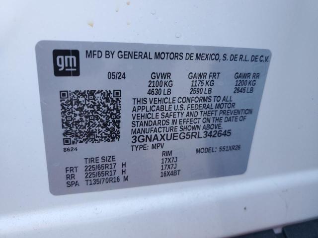 Aukcja sprzedaży 2024 Chevrolet Equinox, vin: 3GNAXUEG5RL342645, numer aukcji: 41960535