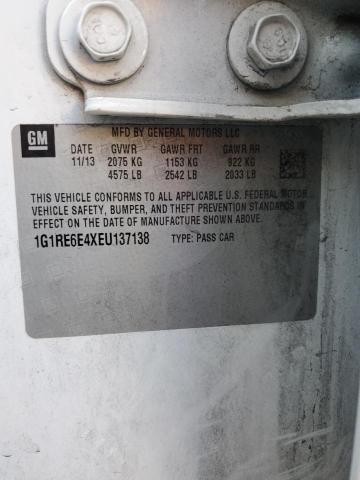 Auction sale of the 2014 Chevrolet Volt, vin: 1G1RE6E4XEU137138, lot number: 82172475