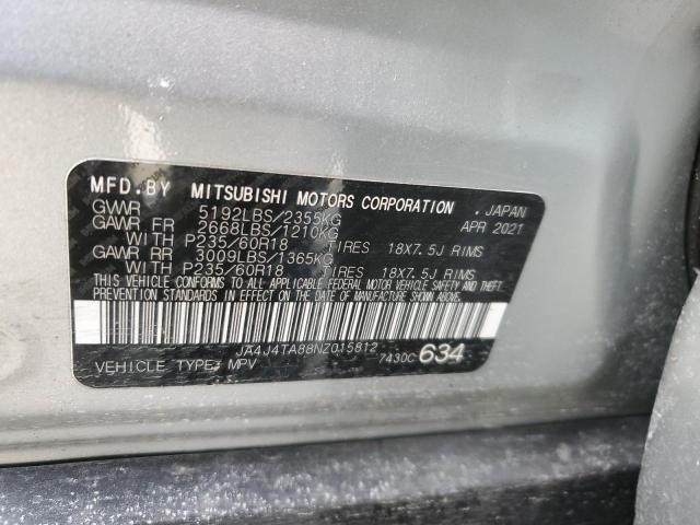 Продаж на аукціоні авто 2022 Mitsubishi Outlander, vin: JA4J4TA88NZ015812, номер лоту: 89358965
