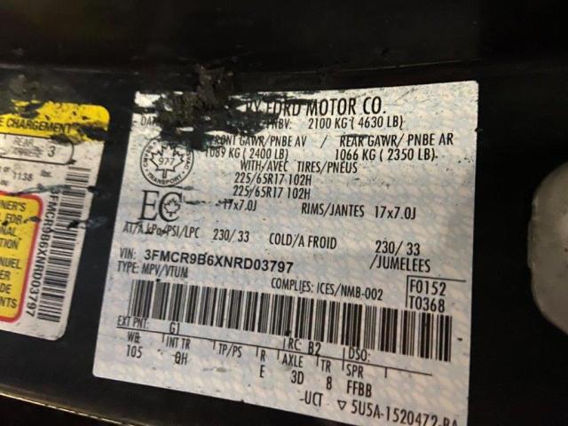 2022 Ford Bronco Sport მანქანა იყიდება აუქციონზე, vin: 3FMCR9B6XNRD03797, აუქციონის ნომერი: 88850805