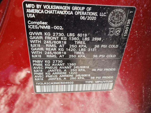 Продажа на аукционе авто 2021 Volkswagen Atlas, vin: 1V2LR2CA3MC504502, номер лота: 42197175