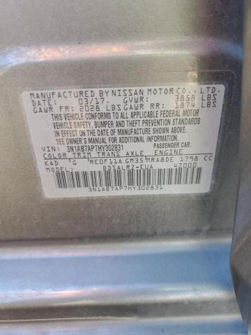 Aukcja sprzedaży 2017 Nissan Sentra, vin: 3N1AB7AP7HY302831, numer aukcji: 87488514
