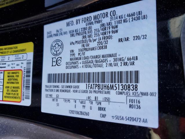 Aukcja sprzedaży 2021 Ford Mustang, vin: 1FATP8UH6M5130838, numer aukcji: 88540125