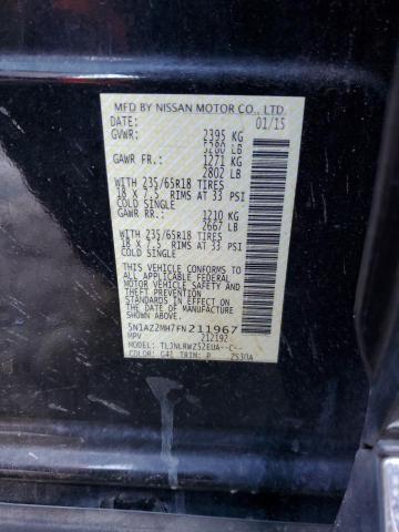Продажа на аукционе авто 2015 Nissan Murano, vin: 5N1AZ2MH7FN211967, номер лота: 86565474