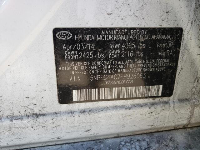51334045 :رقم المزاد ، 5NPEC4AC7EH926063 vin ، 2014 Hyundai Sonata Se مزاد بيع