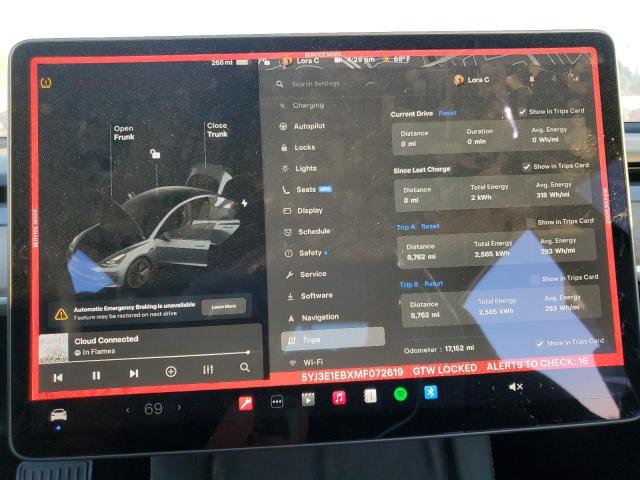 2021 Tesla Model 3 მანქანა იყიდება აუქციონზე, vin: 5YJ3E1EBXMF072619, აუქციონის ნომერი: 88501515
