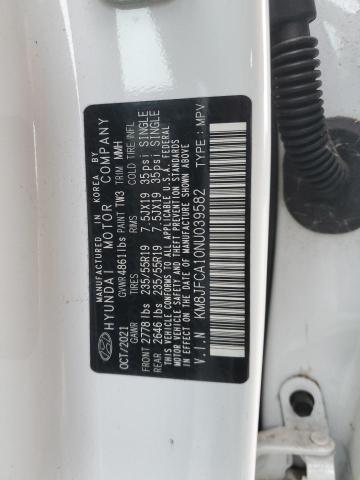 86747054 :رقم المزاد ، KM8JFCA10NU039582 vin ، 2022 Hyundai Tucson مزاد بيع