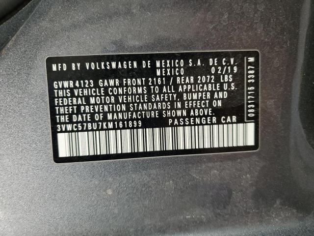 43066715 :رقم المزاد ، 3VWC57BU7KM161899 vin ، 2019 Volkswagen Jetta مزاد بيع