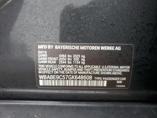87176754 :رقم المزاد ، WBA8E9C57GK648608 vin ، 2016 Bmw 328 I Sule مزاد بيع