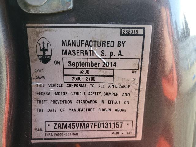 2015 Maserati Granturismo მანქანა იყიდება აუქციონზე, vin: ZAM45VMA7F0131157, აუქციონის ნომერი: 86863774